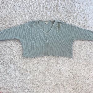 Lucky Brand light blue v neck cropped sweater